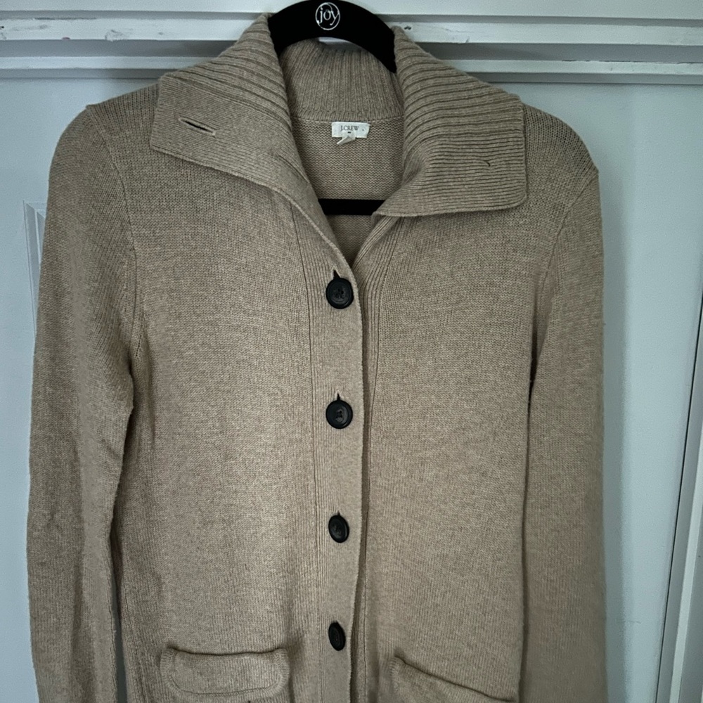 J Crew Cardigan - Tan - Size Medium - Buttons - Pre-Owned